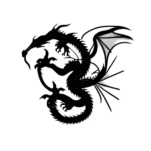 Dragon In R Shape Purple