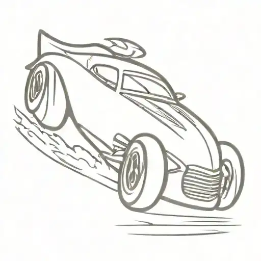 Cartoon Drag Car Going Fast