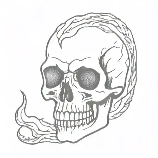 Skull Burning In Hell