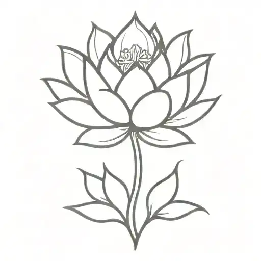 Black Dragon And Lotus Flower