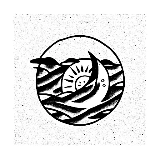 Sun And Moon With Letter D