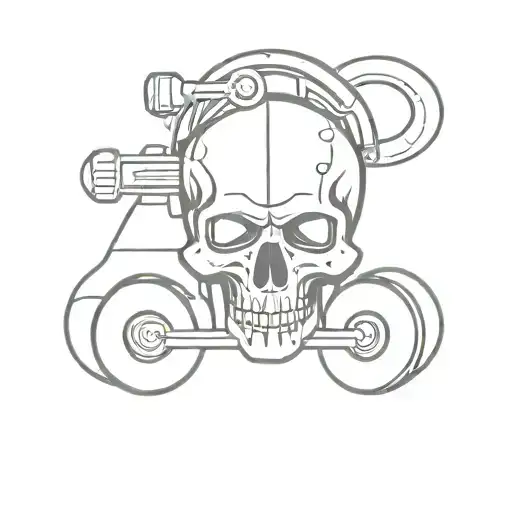 Skull With Wheels Camaro Car