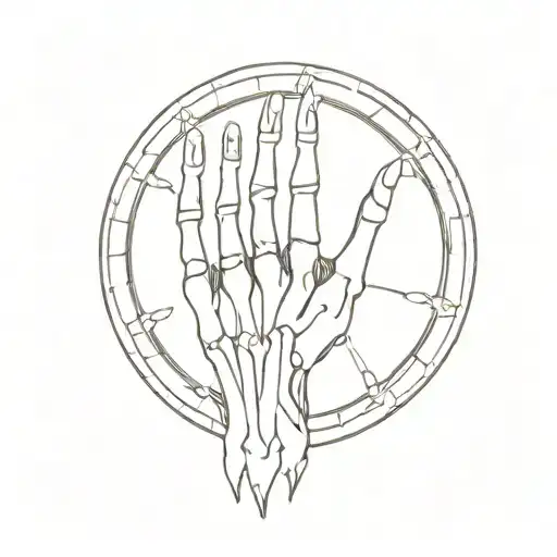 Skeleton Hands Wrapped Around Wheel