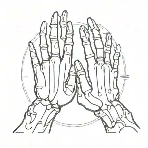 Skeleton Hands Grabbing Tire