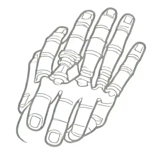 Skeleton Hand Holding Car Tire