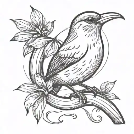 Bird Eating A Banana