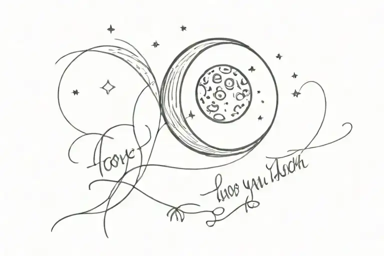 I Love You To The Moon And Back With Moon And Date