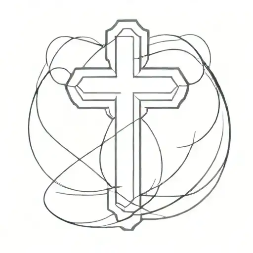 Simple Line Drawing Of A Cross