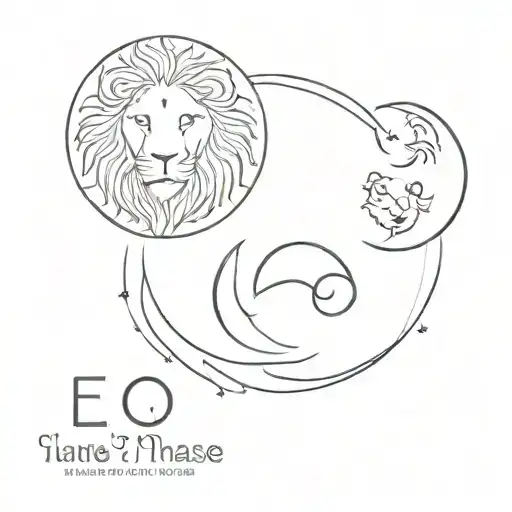 Leo Sign And New Moon Phase On Top