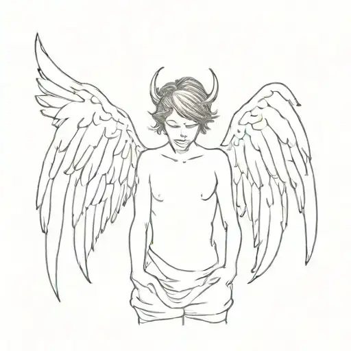 A Person Who Is Half Devil And Half Angel Wings