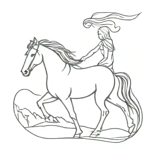 Horse And Little Girl