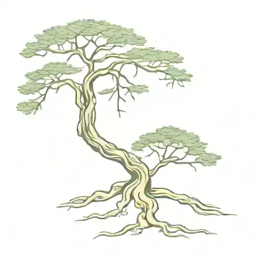 Stone Pine Tree With Roots