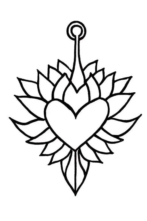 Anchor Unalome Lotus Heart Spiritual