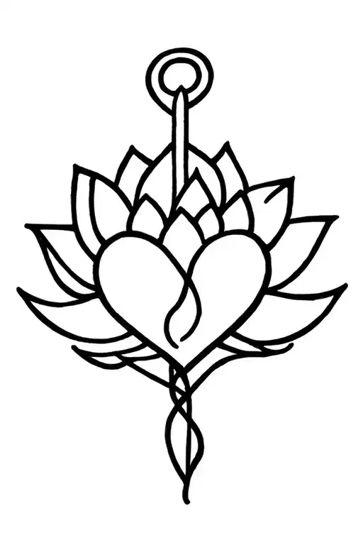 Anchor Unalome Lotus Heart Spiritual