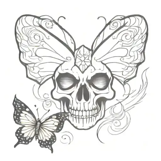 Skull Butterfly Fire