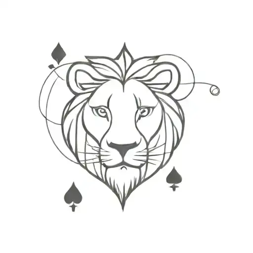Lion Playing Poker