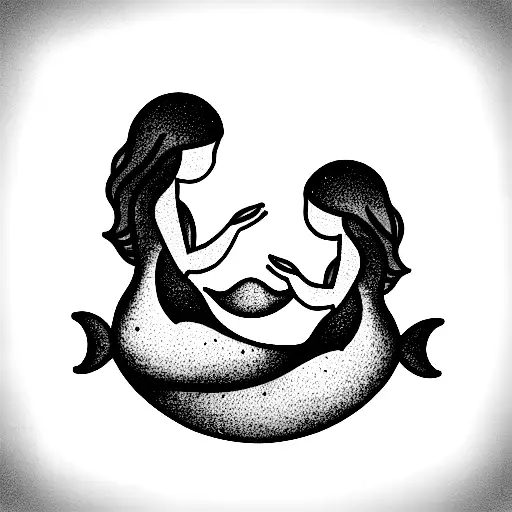 Mother And Daughter Mermaids