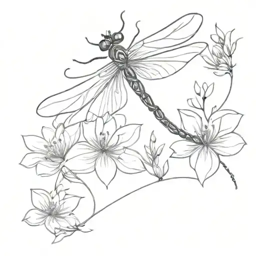 Dragonfly Made Out Of Flowers