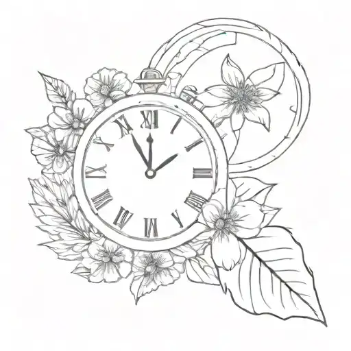 Clock And August Birth Flowers Symbolizing