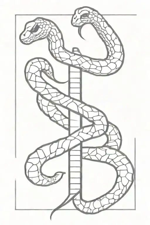 Snake Coiled On A Sword