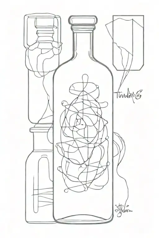 One Line Of Tuburg Bottle Tattoo Design