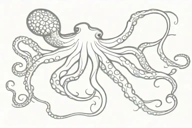 Octopus Silhouette Filled With Nebula Star