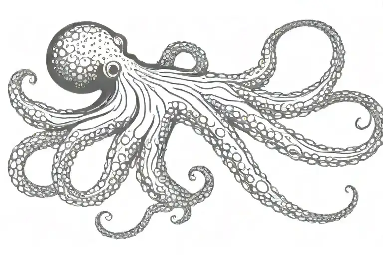 Octopus Silhouette Filled With Nebula Star