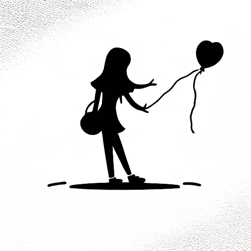 Girl Holding A Balloon With A Guy In It