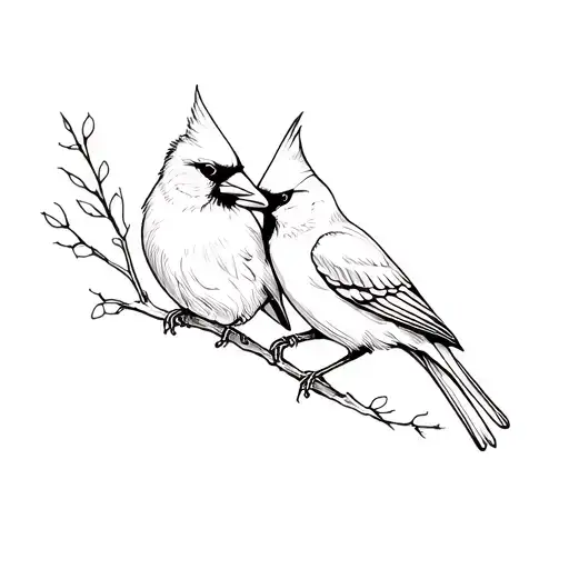 A Pair Of Cardinal Birds