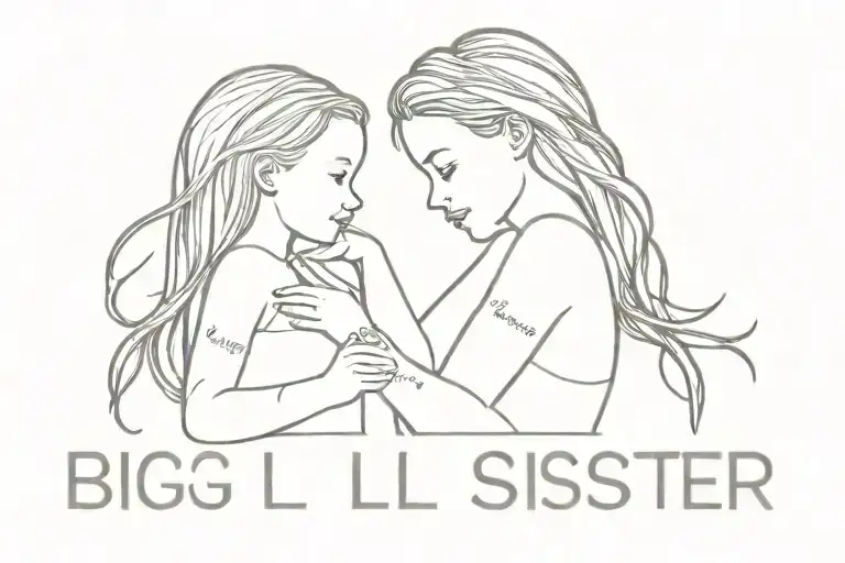 Big Sister Lil Sister Tattoo Featuring The Names Incorporated