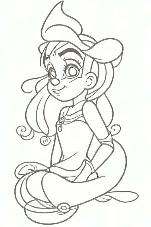 Lineart Tattoo With Disney Characters