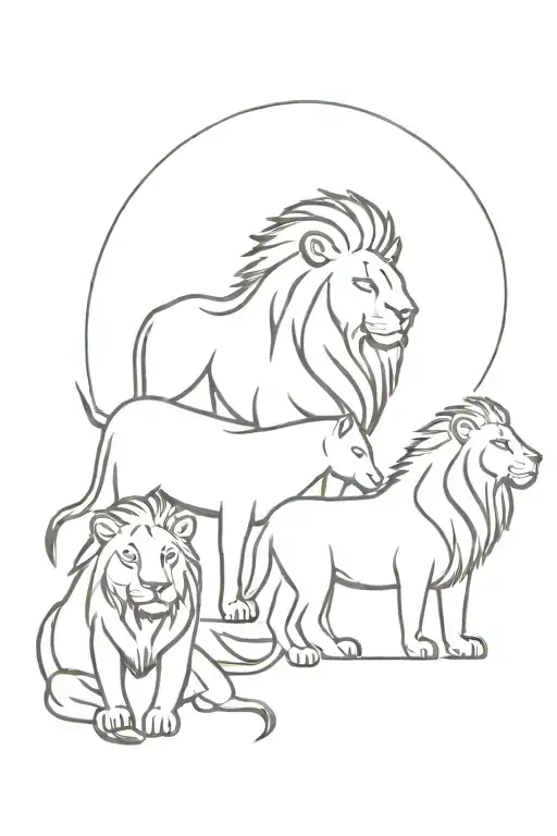 Lion Family 4 People