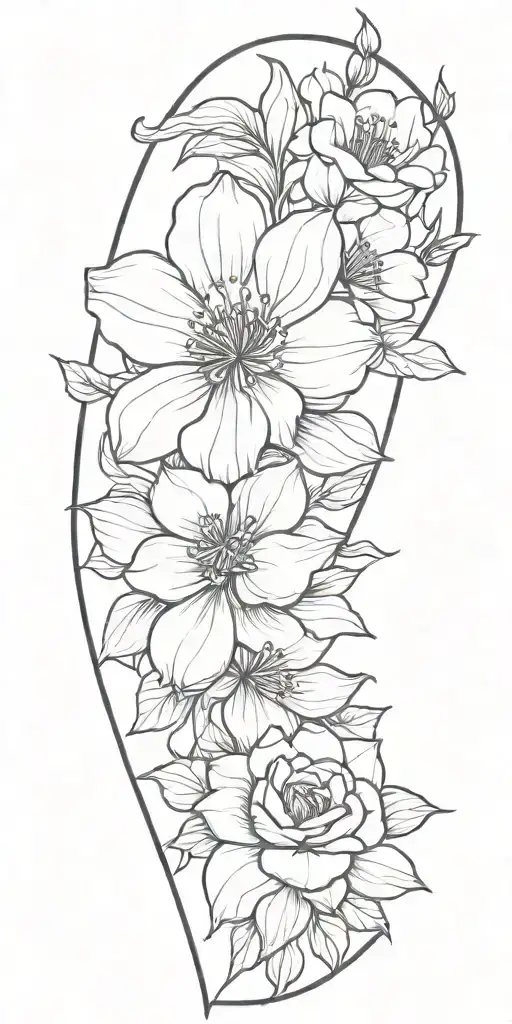Flower Sleeve Tattoo Design