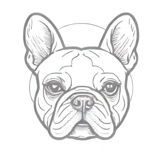 Simple French Bulldog Head