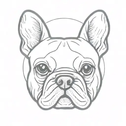 Simple French Bulldog Head