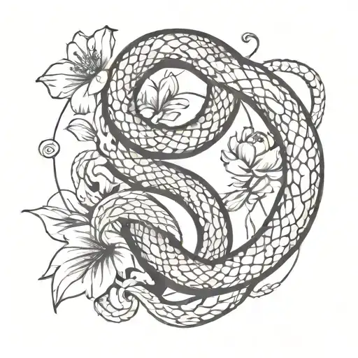 Snake With Flowers