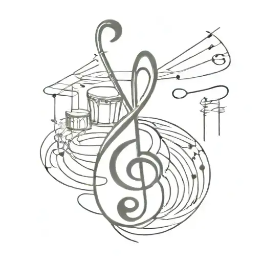 Drum Music Rock Treble Clef