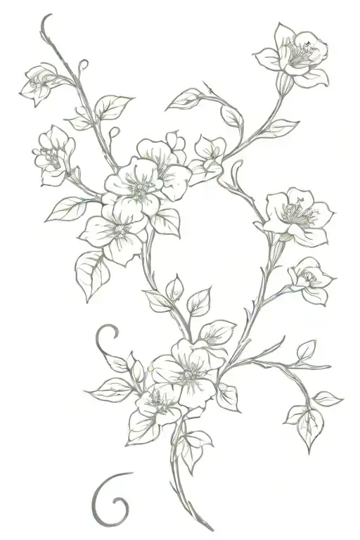 Birth Flowers Vine Wrapped