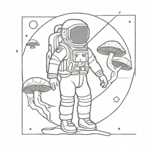 Astronaut And Magic Mushrooms