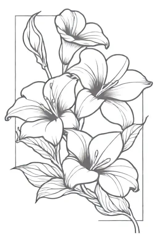 2 Morning Glory Flower And Calla Lily