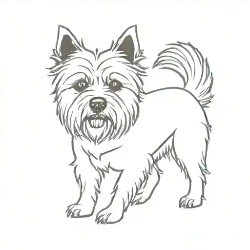 Cairn Terrier Dog Fine Line