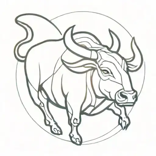 A Stylized Bull Symbolizing The Taurus Zodiac Sign