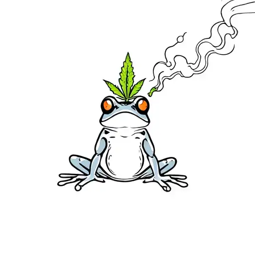 Frog Smoking Weed
