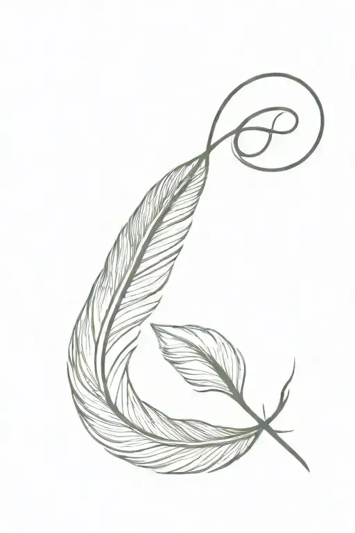 Feather With Infinty Symbol