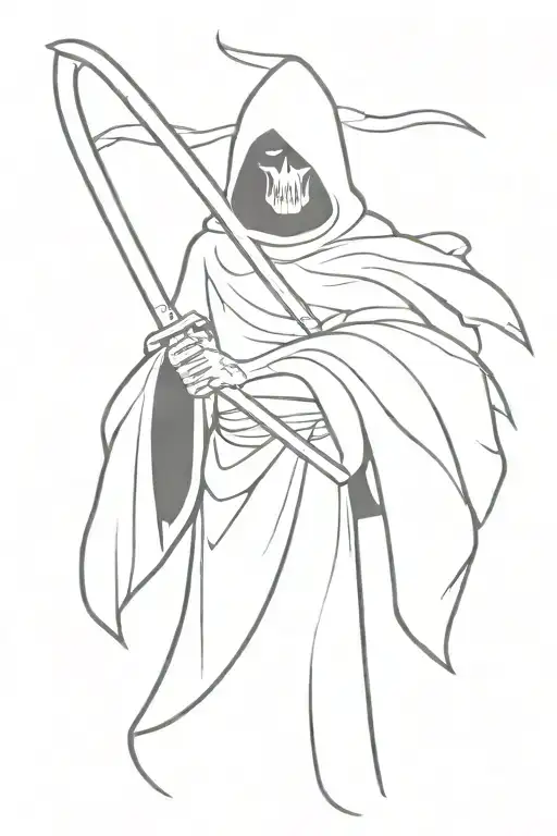 Grim Reaper Holding A Sword
