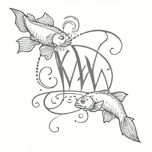Gemini Zodiac Carp And Letters T And W