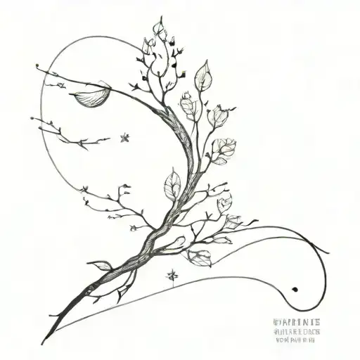 A Minimalist Tattoo Combining Elements Of Space And Nature For A Unique Design