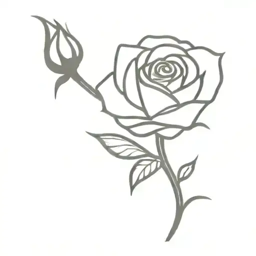 Simple Rose With Stem