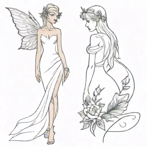 Elf In White Dress With A Dark Fairy