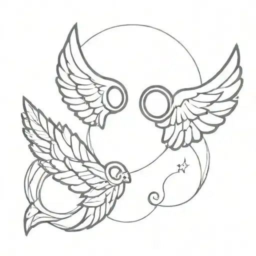 Small Angel Wings With Halo